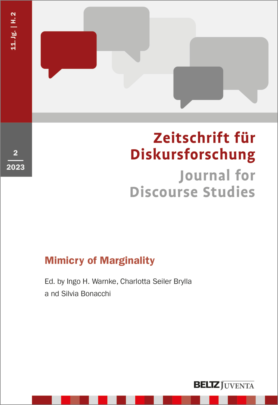 Cover of the Journal for Discourse Studies- Mimicry of Marginality