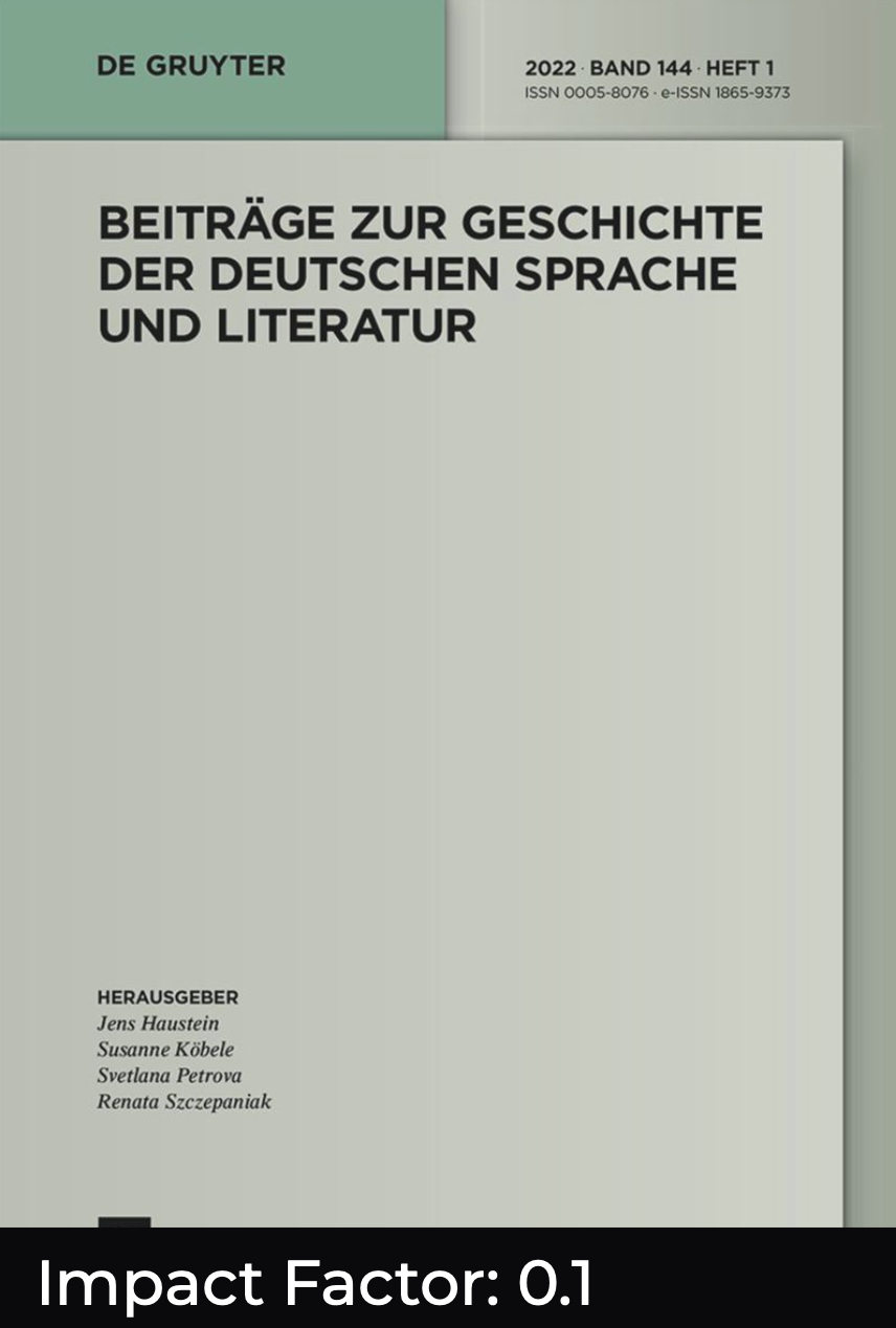 cover "Beiträge zur Geschichte der deutschen Sprache und Literatur"