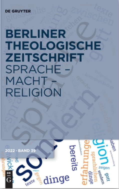 cover " Sprache - Macht - Religion (Berliner Theologische Zeitschrift #39)"