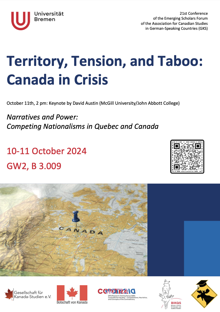 Poster of the Conference “Territory, Tension, and Taboo: Canada in Crisis”