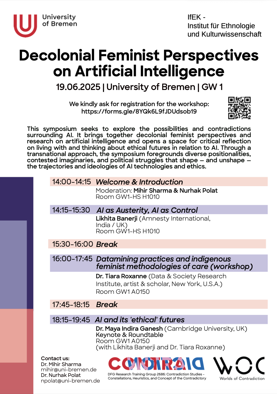 Event Poster for "Decolonial Feminist Perspectives on Artificial Intelligence"