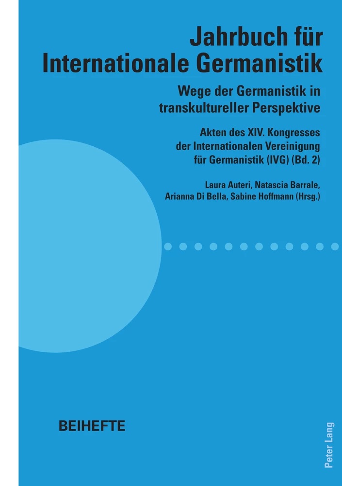 Coverbild Jahrbuch für Internationale Germanistik