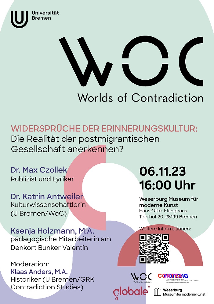 Veranstaltungsplakat WoC: Widersprüche der Erinnerungskultur mit Max Czollek