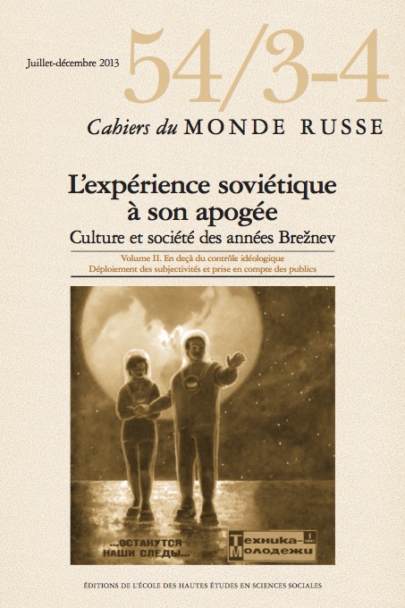 Cover of the Magazine Cahier du Mone Russe 2013